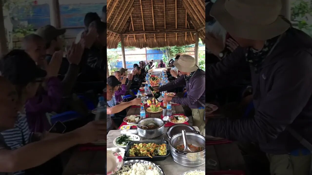 Celebrating lunch at Mweka gate after Kilimanjaro Climb