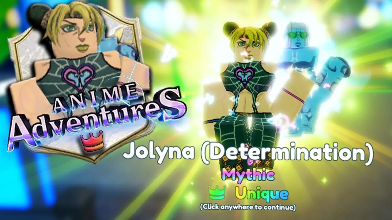 SORTUDINHO TÁ DESAFIANDO LIMITES COM A JOLYNE COM 𝗨𝗡𝗜𝗤𝗨𝗘 NO ANIME ADVENTURES (LVL. 100 EVOLVED)