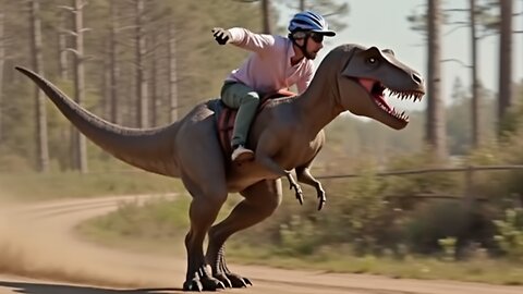 Dinosaurs take the track in viral T-Rex races