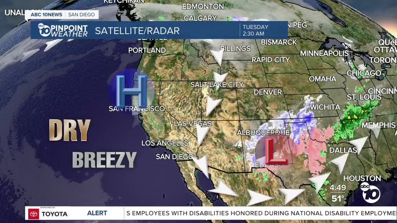 ABC 10News Pinpoint Weather with Meteorologist Megan Parry