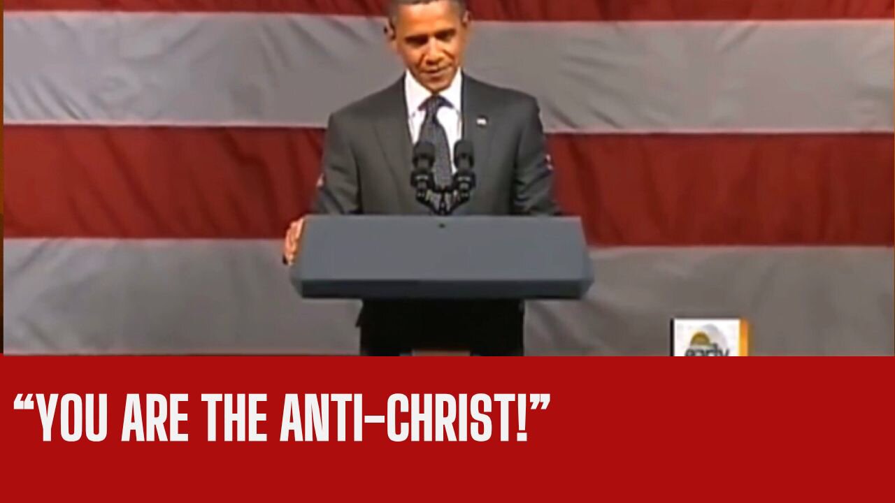 Obummer gets heckled for being Anti-Christ..