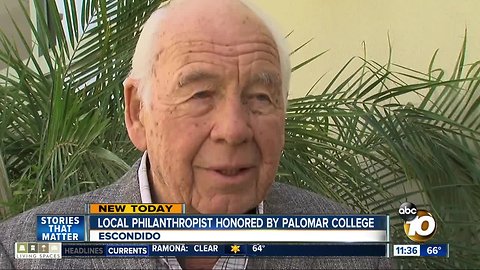 San Diego philanthropist honored by Palomar College