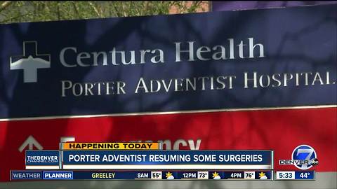 Porter Adventist Hospital resuming surgeries following sterilization breach