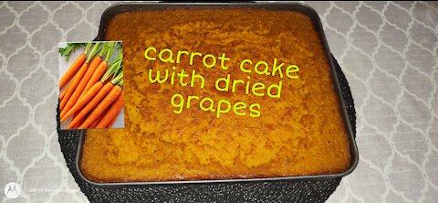 Carrot cake with dried grapes