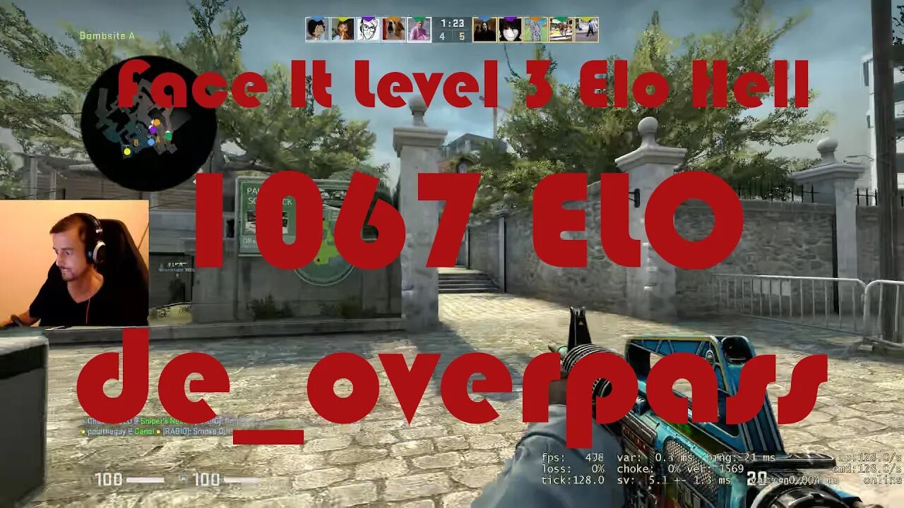 Two Away Again - Face It Level 3 Elo Hell - Road to Level 4 - de_overpass - 1067 ELO