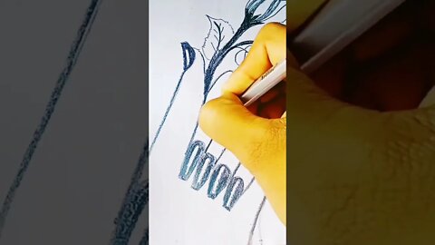 hand drawing with flowers