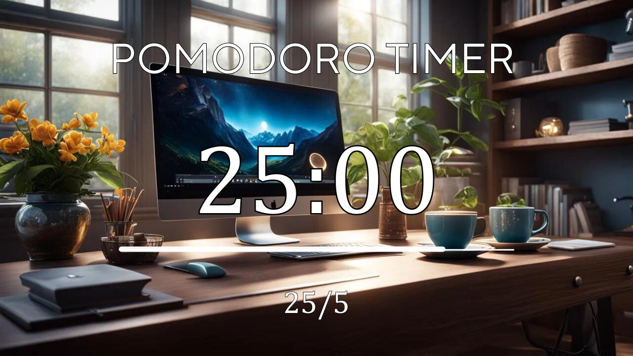 25/5 Pomodoro Technique🍃 Jazz music + Frequency for Relaxing, Studying and Working 🍃