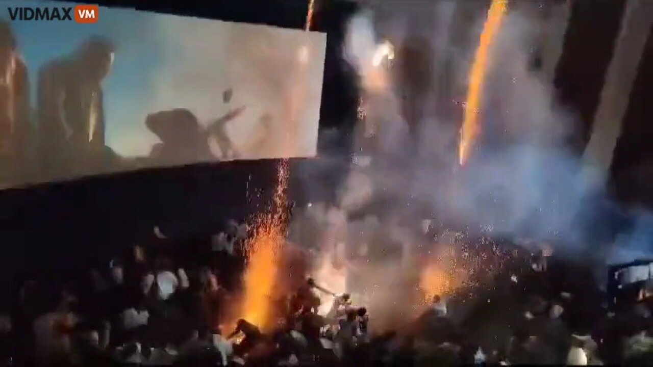 Some Rocket Scientists Decided To Set Of An Insane Amount Of Fireworks In A Packed Movie Theatre