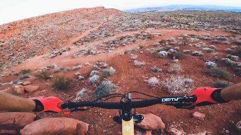 Best MTB Trail Features in Southern Utah - Dino Cliffs Step Down