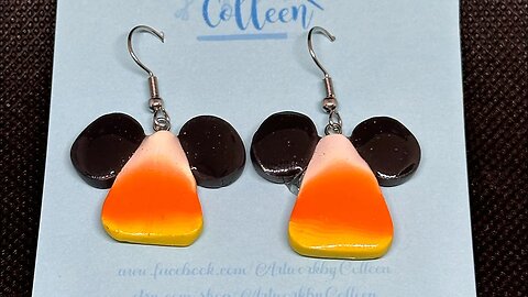 Candy corn clay cane @ArtworkByColleen