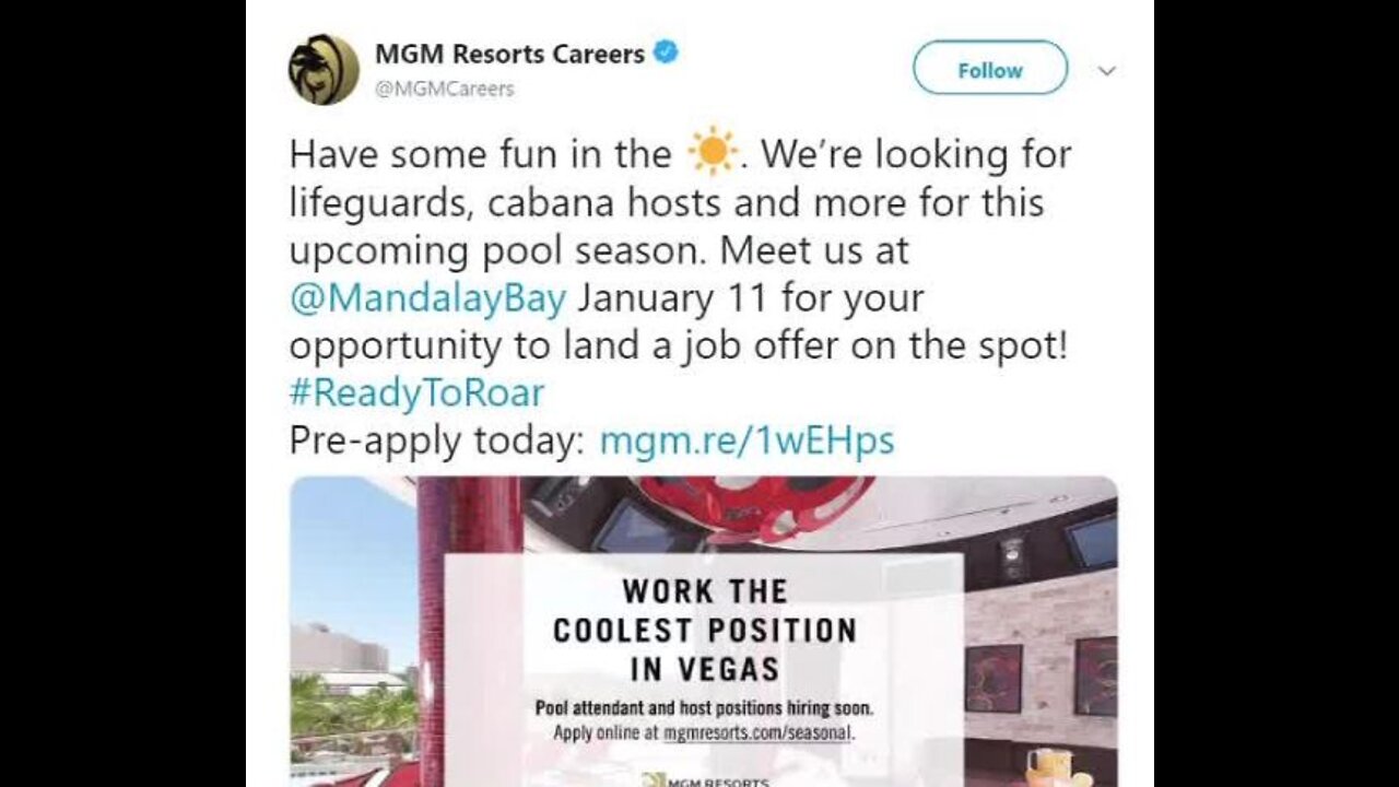 MGM hiring lifeguards