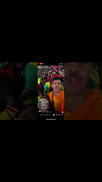 Brasileiro no Catar no meio da torcida de Senegal com a camisa da Holanda - Senegal x Holanda