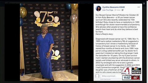 Oct. 25 Cynthia Newsome's Breast Cancer Word of Wisdom