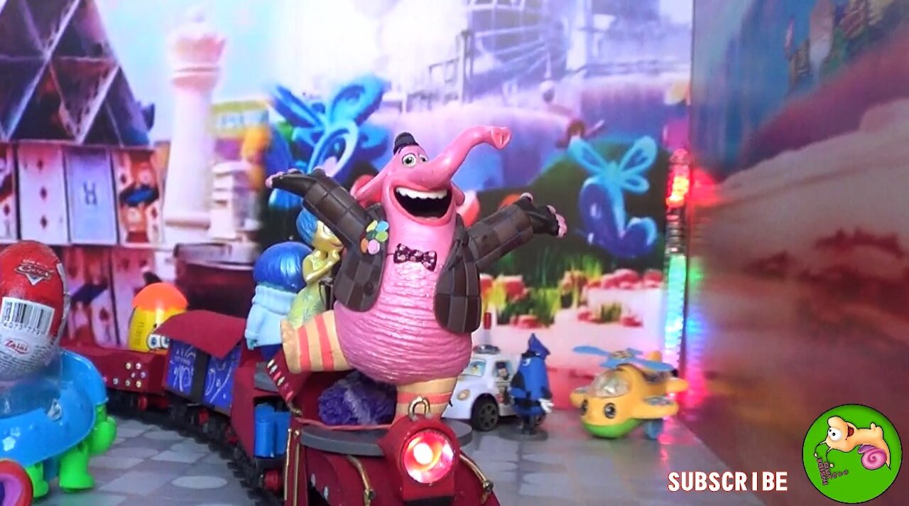 Disney Inside Out Toys Catching the Train of Thought with Bing Bong, Joy & Sadness Toys
