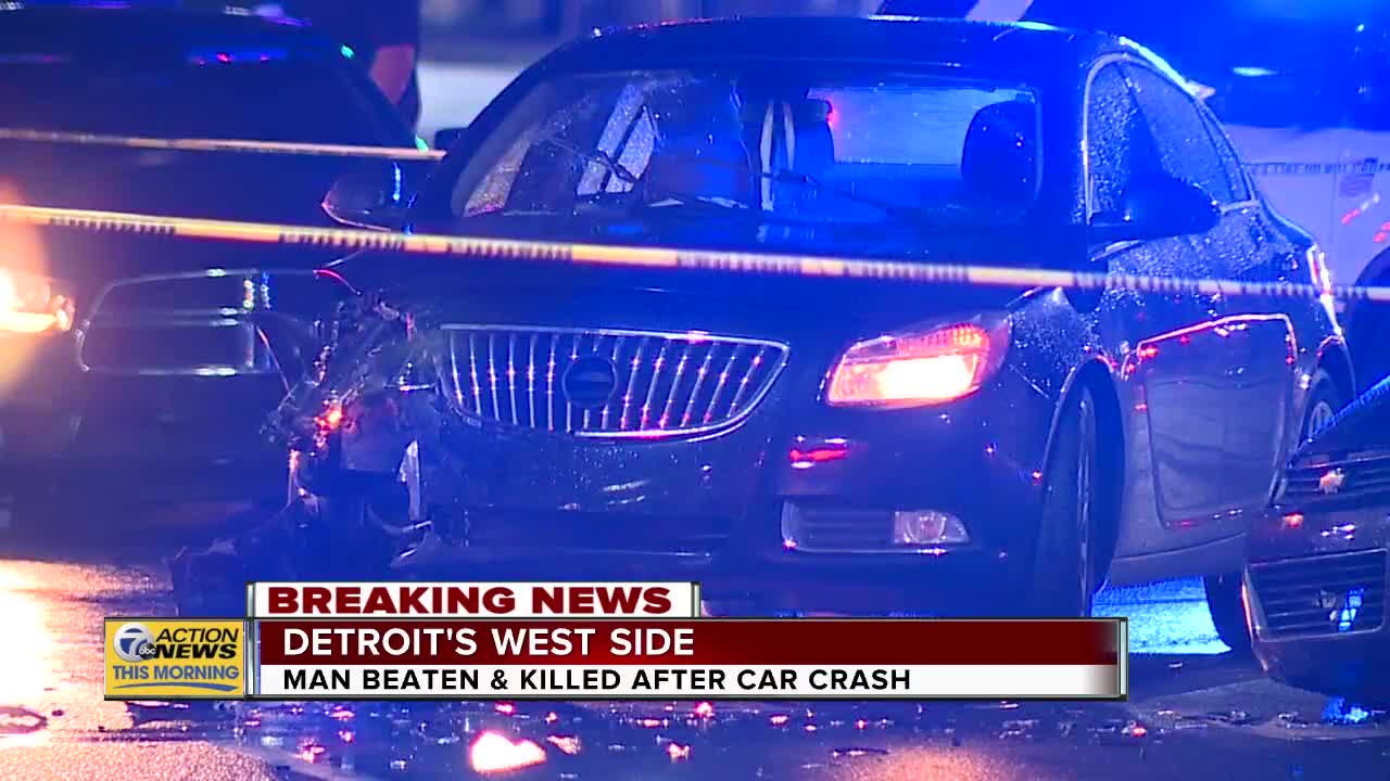 Man beaten & killed after car crash on Detroit's west side