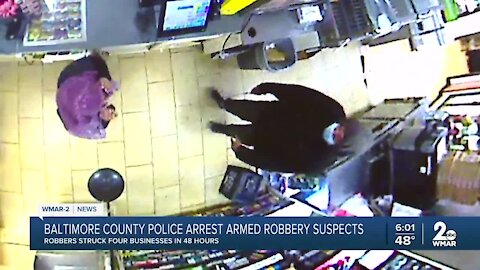 Baltimore County Police arrest armed robbery suspects