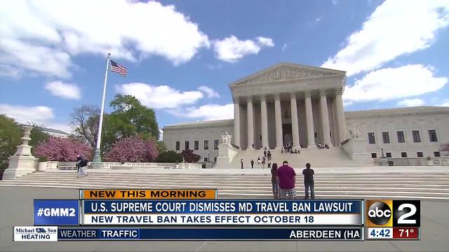 Supreme Court dismisses 1 of 2 travel ban cases