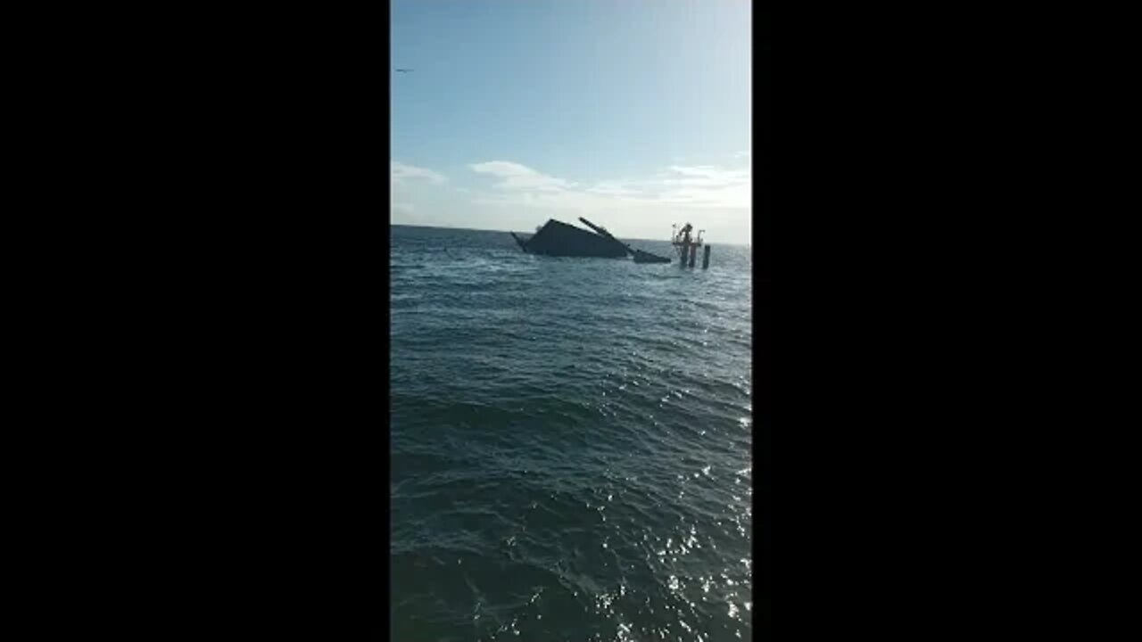 Danelia Barge Sinking At Trinmar Marine Base Trinidad (Heritage Offshore) Point Fortin 30/11/2022