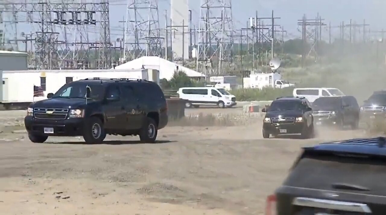 Biden's Gas Guzzling Motorcade Arrives For Climate Change Speech