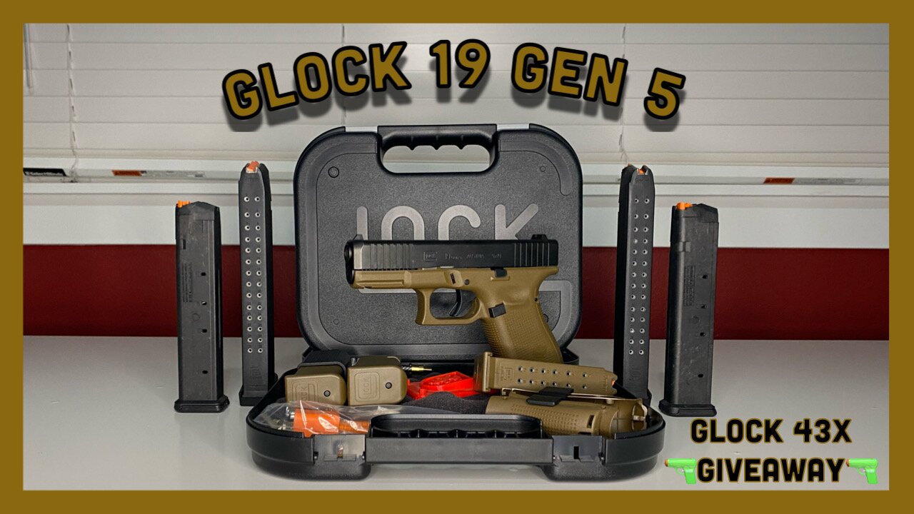 Glock 19 Gen 5 unboxing in the Flat Dark Earth Color [Glock 43X Giveaway🔫]