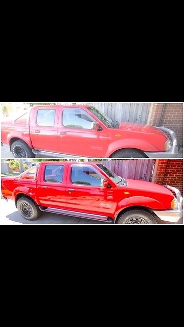 Red Oxidised Paint Before & After #shorts