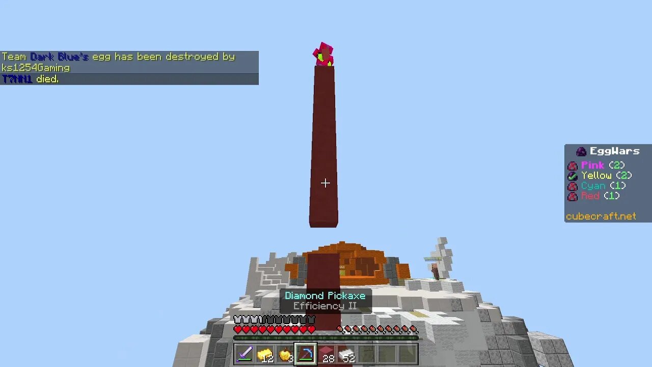 Eggwars Duo Cubecraft | Minecraft Rusher noob stuck and could not do anything and folded himself