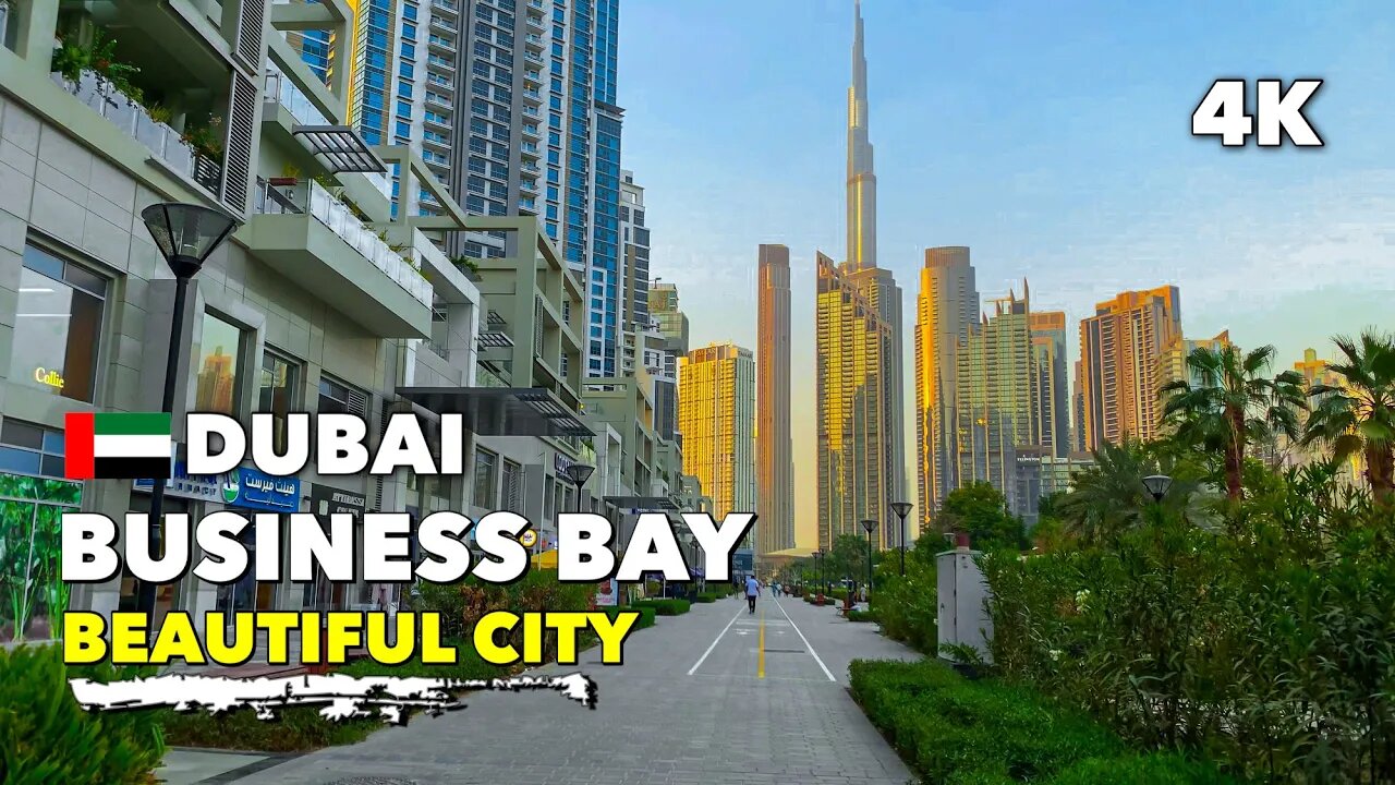 🇦🇪Dubai, Beautiful City Businesss Bay - Walking Tour 4K