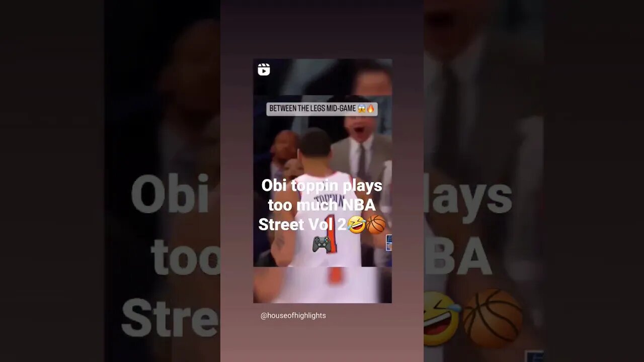 Obi Toppin Plays Too Much NBA Street Vol 2🤣🏀🔥🎮 Check Out This Nice Dunk💯 #nyk #nba #knicks #nyc #tbe