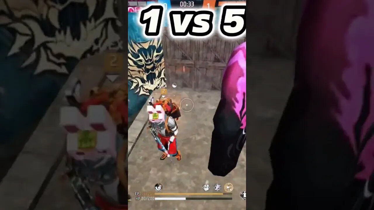 1 vs 5 #freefire #trending #shorts #gameplay