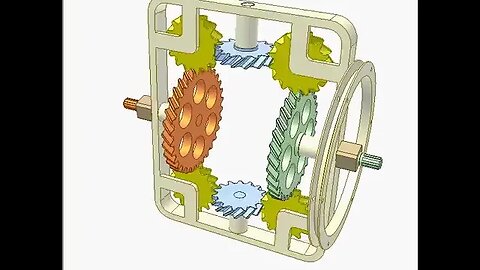 2489 Car differential with helical gears 1