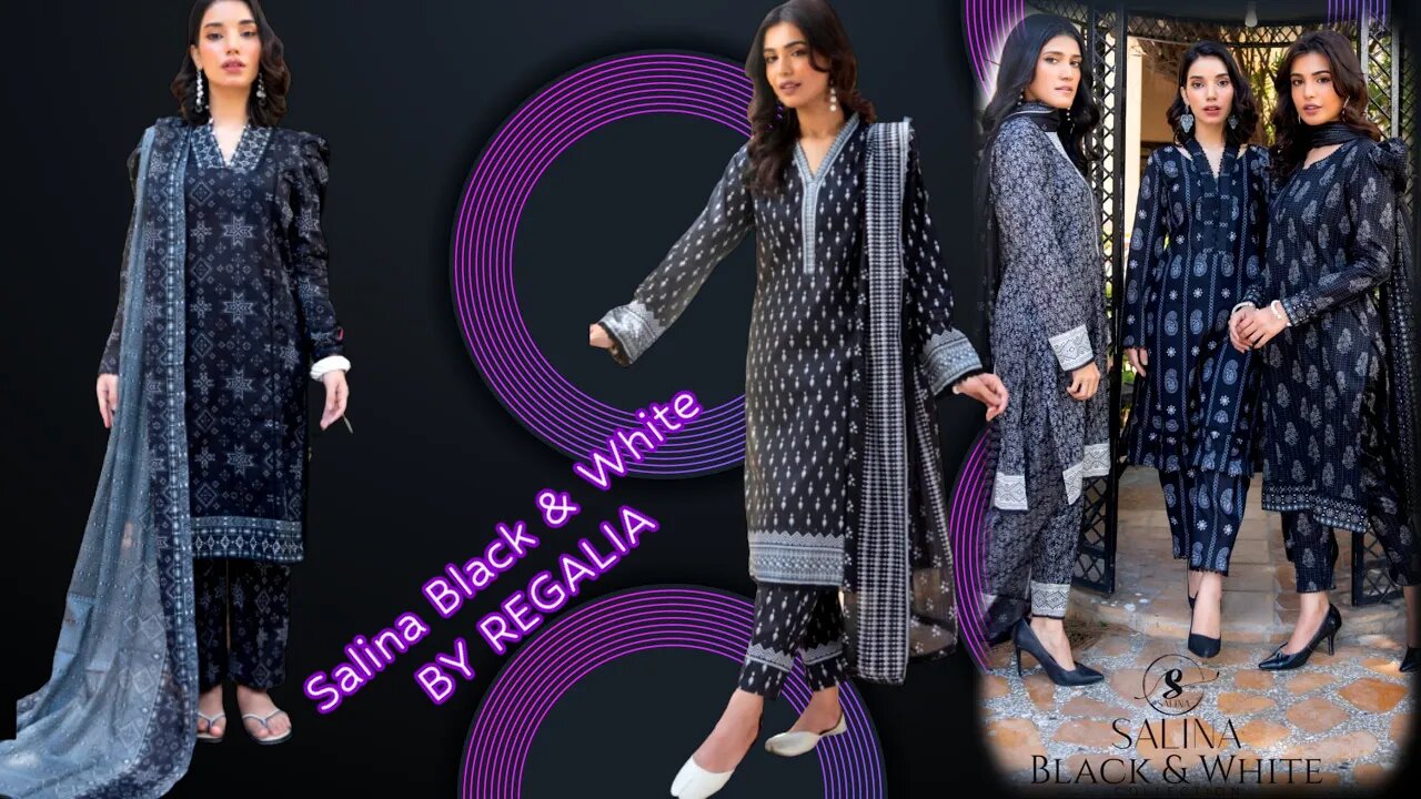 SALINA BLACK & WHITE LAWN BY REGALIA || ZAIN.AAYAN COLLECTION ||