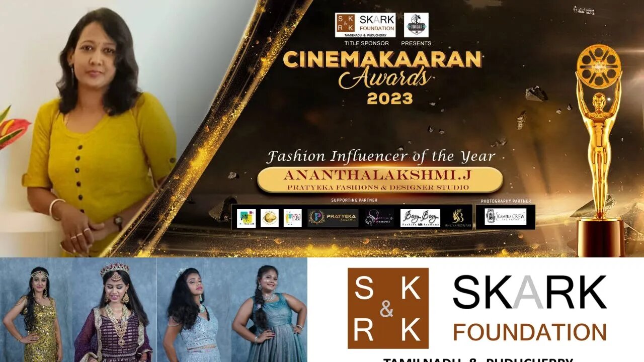 Fashion Influencer of the year 2023 Anantha Lakshmi J | PRATYEKA Fashions SKARK|Cinemakaaran Awards