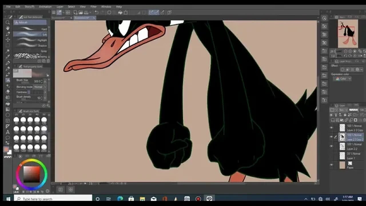 Lets Draw DUCKLIN DUCK from the LOONEY TOONS SERIES in Clip Studio Paint