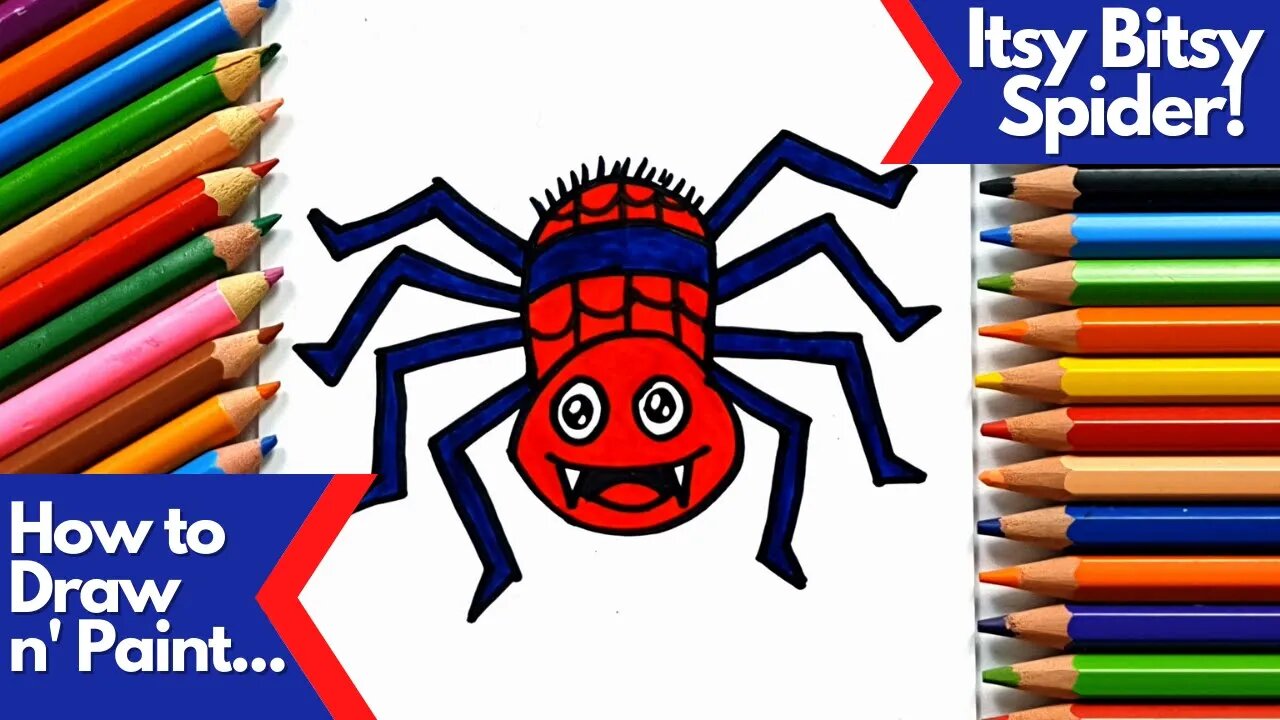 How to draw and paint Itsy Bitsy Spider Little Dottie Chicken