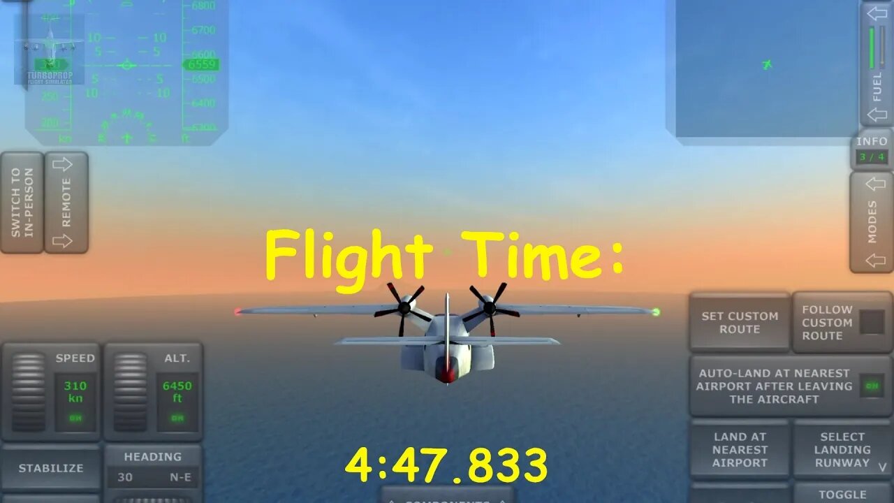 Timing Flight Time From Main Island to Archipelago | Turboprop Flight Simulator