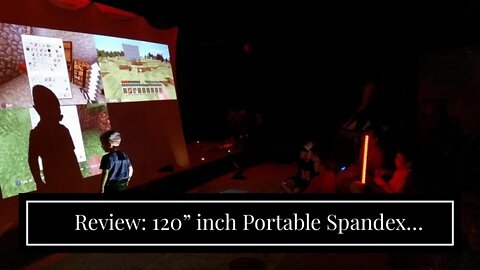 Review: 120” inch Portable Spandex Projector Screen. Complete Kit Includes 5’x9’ Stretch Fabric...