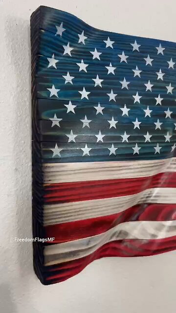 Rustic American Wooden WWII Portrait Flag