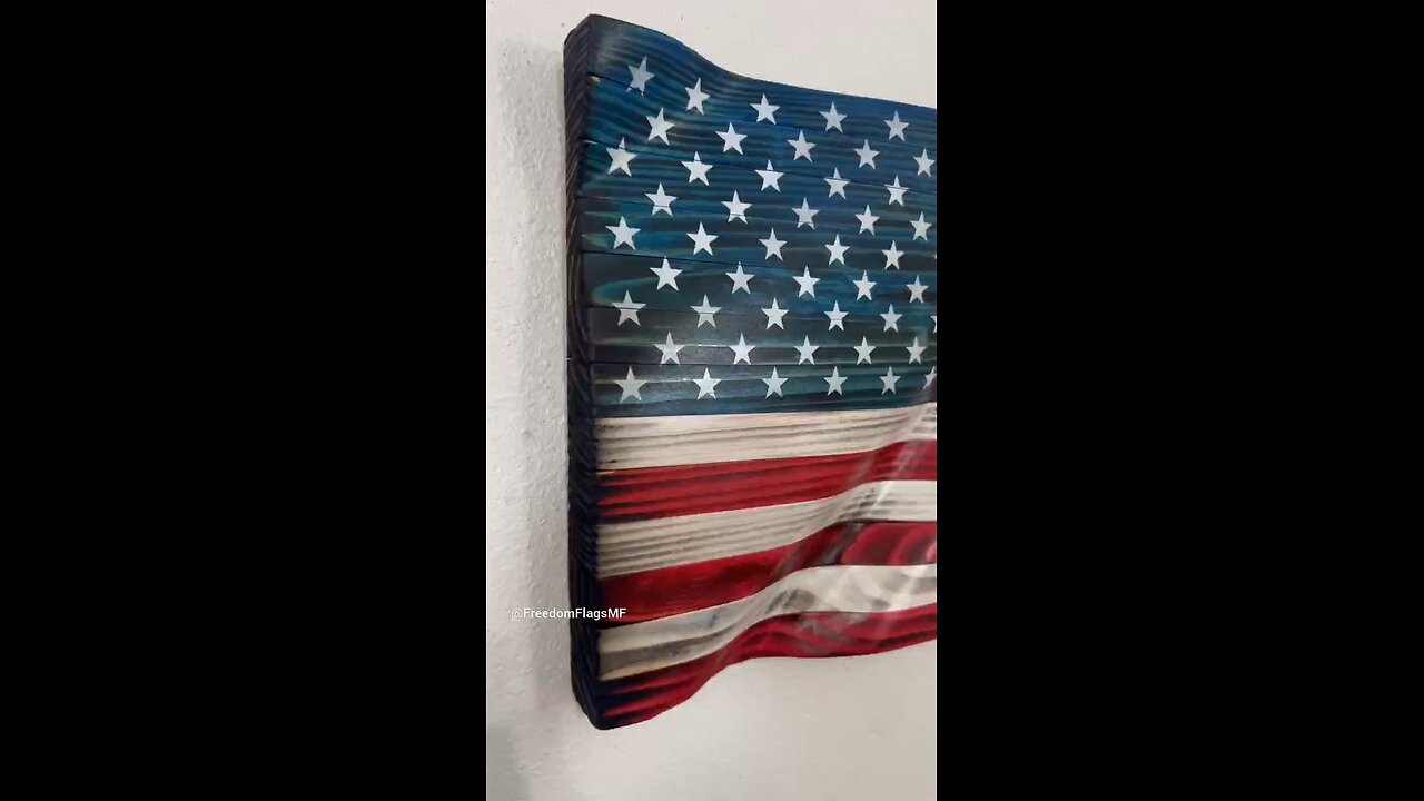 Rustic American Wooden WWII Portrait Flag