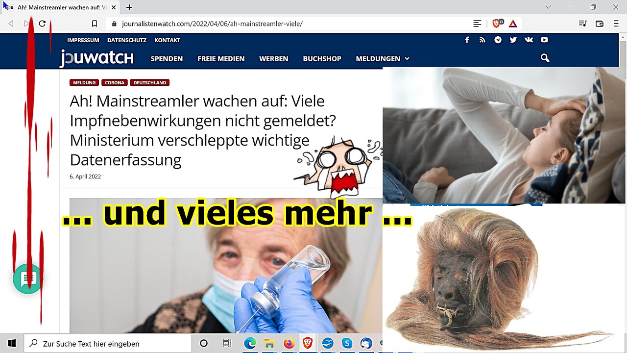 „Mainstreamler wachen auf: Viele Impfnebenwirkungen nicht gemeldet, usw.!!!“ ...