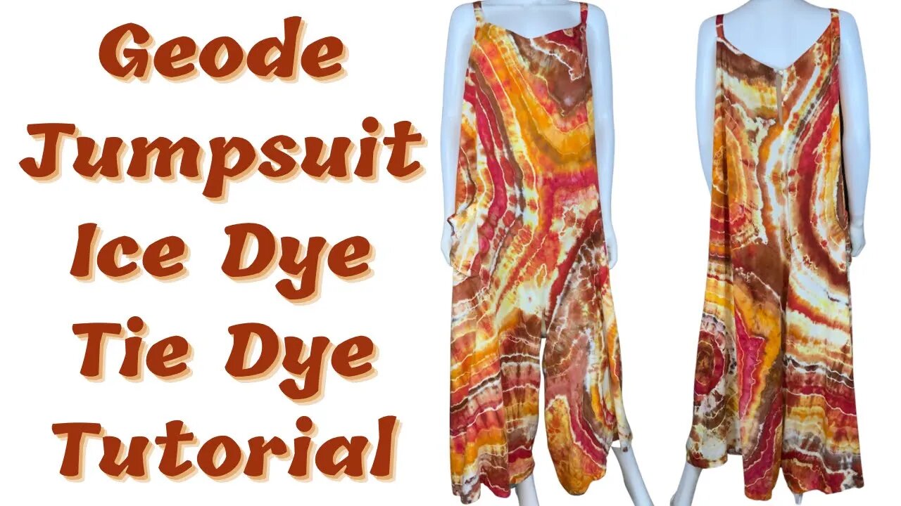 Tie-Dye Designs: Fabulous Fall Colors Rayon Geode Jumpsuit/Romper Ice Dye