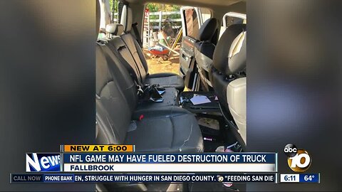 NFL game may have fueled attack on Fallbrook man's truck