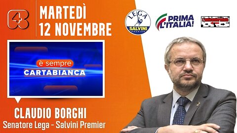 🔴 Interventi del Sen. Claudio Borghi ospite a "È sempre cartabianca" su Rete4 (12.11.2024)