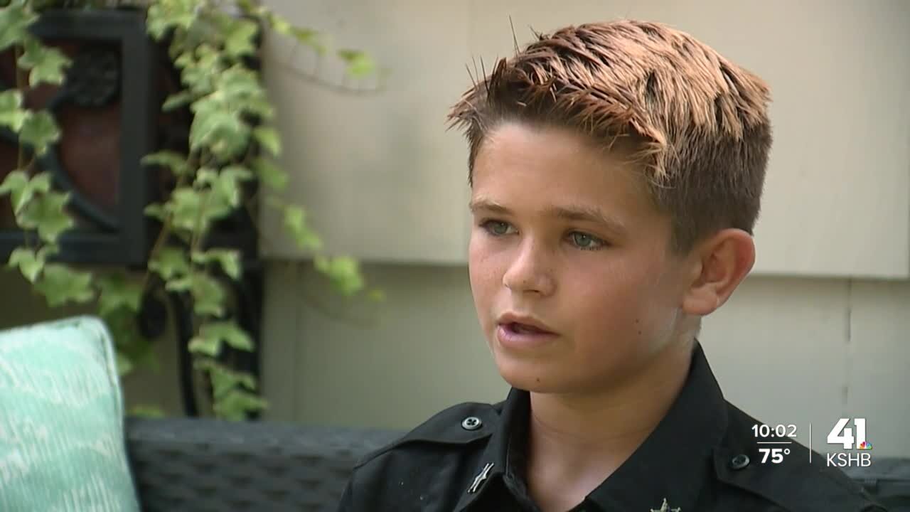 12-year-old aspiring officer pays his respects to fallen Fairway officer Jonah Oswald