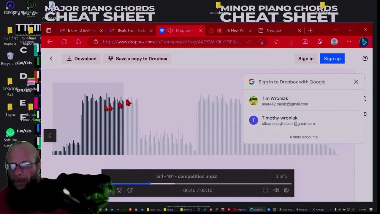 Mixing a studio session