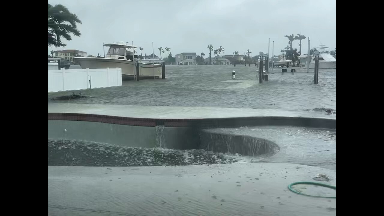 Hurricane Helene , 3 hour time difference. Clearwater , FL … Insane storm surge