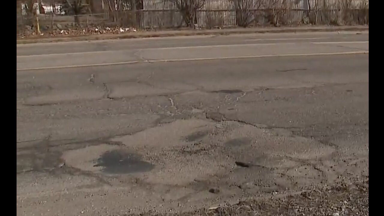 Checking out some of the worst roads in Inkster