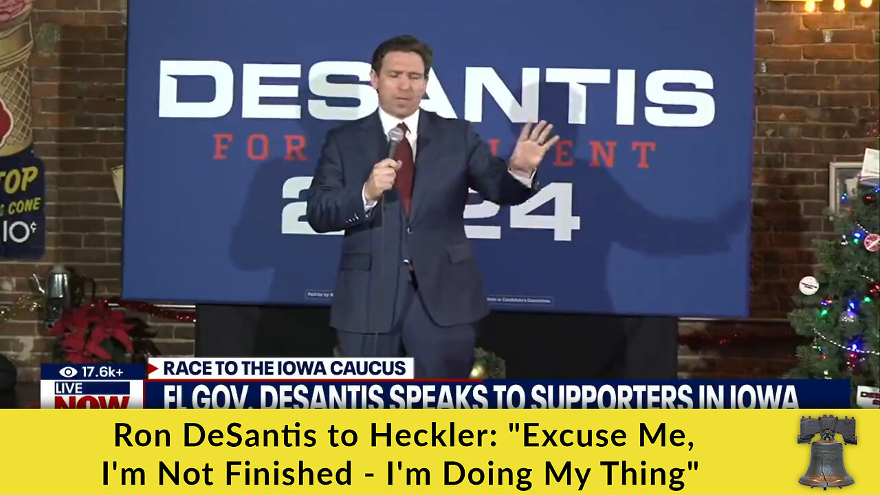 Ron DeSantis to Heckler: "Excuse Me, I'm Not Finished - I'm Doing My Thing"