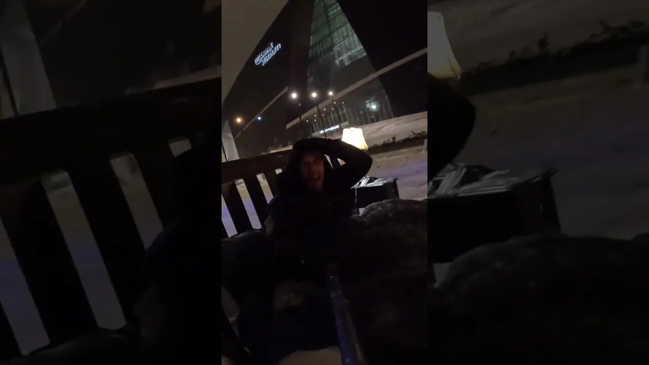 Epic Snow Sledding on a Bed in Minneapolis