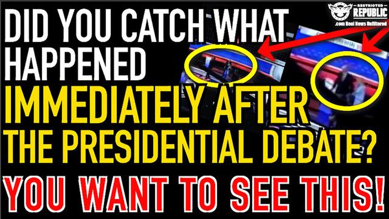 DID YOU CATCH WHAT HAPPENED IMMEDIATELY AFTER THE PRESIDENTIAL DEBATE? YOU WANT TO SEE THIS!