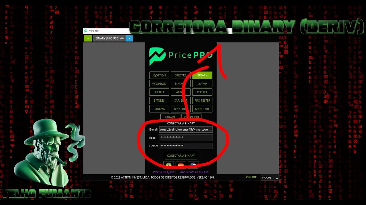 Price Pro: CONECTANDO CORRETORA BINARY (Deriv) Sintético NO BOT DE AUTOMAÇÃO.